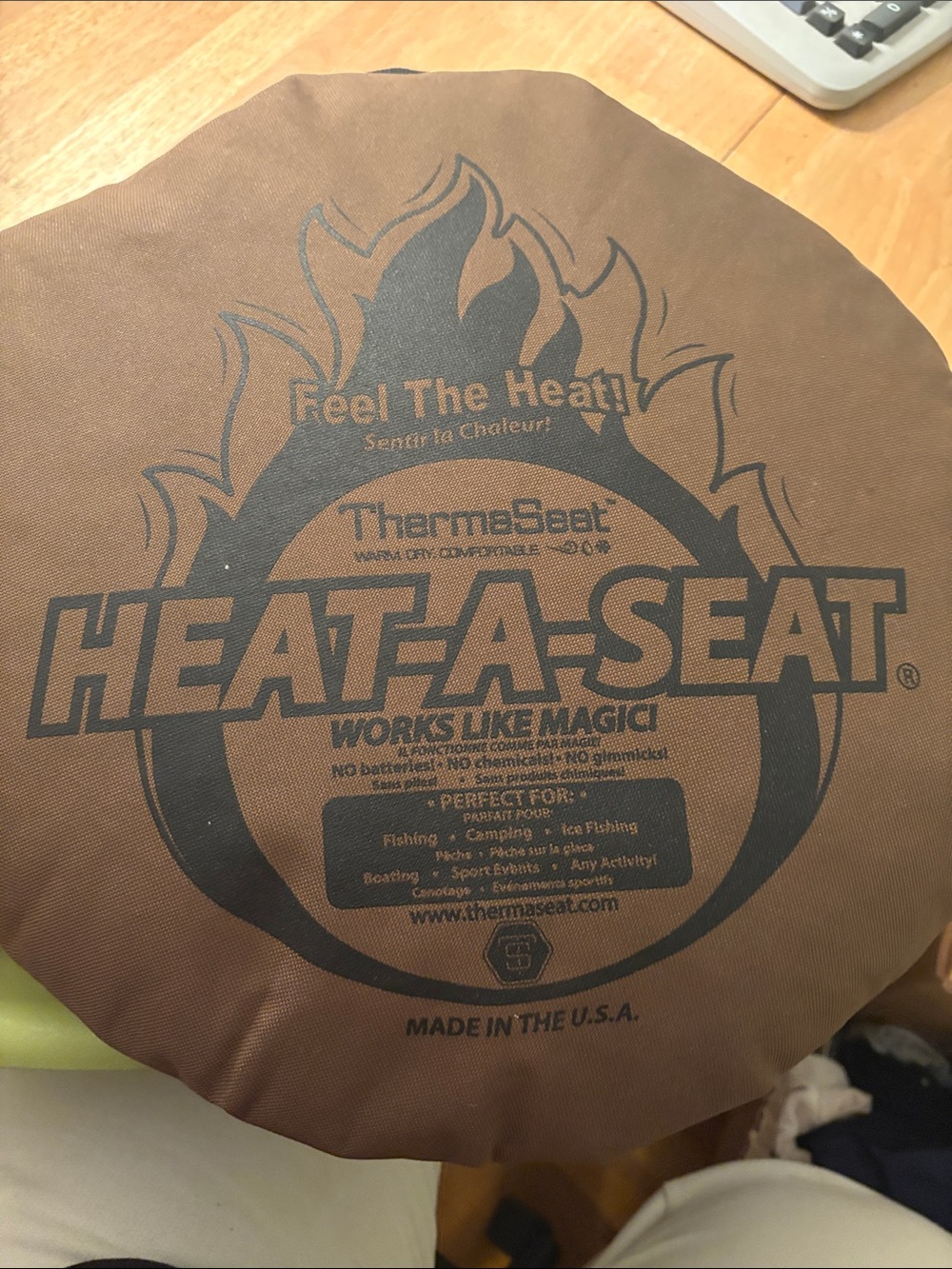ThermaSeat Heat-A-Seat Round Cushion in Brown
